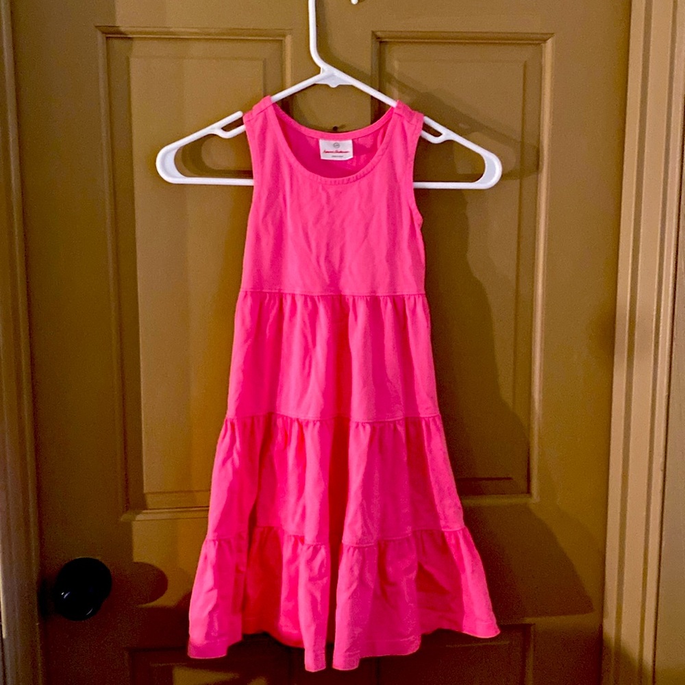 Girl’s pink cotton Hanna Andersson sz 110 5 sun dress